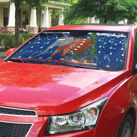 Laos Christmas Auto Sun Shade with Festive Elephant Design and Holiday Village Pattern - Wonder Print Shop