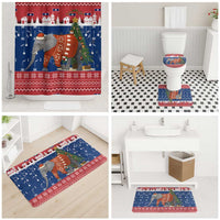 Laos Christmas Bathroom Set with Festive Elephant Design and Holiday Village Pattern - Wonder Print Shop