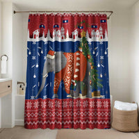 Laos Christmas Bathroom Set with Festive Elephant Design and Holiday Village Pattern - Wonder Print Shop