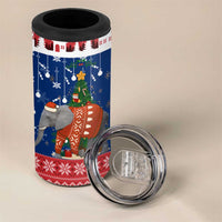 Laos Christmas 4 in 1 Can Cooler Tumbler with Festive Elephant Design and Holiday Village Pattern - Wonder Print Shop