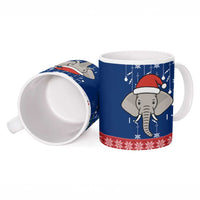 Laos Christmas Ceramic Mug with Festive Elephant Design and Holiday Village Pattern - Wonder Print Shop