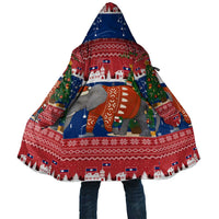 Laos Christmas Cloak with Festive Elephant Design and Holiday Village Pattern - Wonder Print Shop