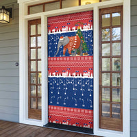 Laos Christmas Door Cover with Festive Elephant Design and Holiday Village Pattern - Wonder Print Shop