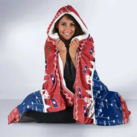 Laos Christmas Hooded Blanket with Festive Elephant Design and Holiday Village Pattern - Wonder Print Shop