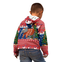 Laos Christmas Kid Hoodie with Festive Elephant Design and Holiday Village Pattern - Wonder Print Shop