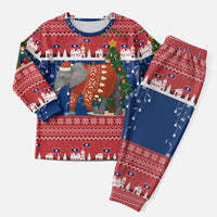 Laos Christmas Pajama Set with Festive Elephant Design and Holiday Village Pattern - Wonder Print Shop