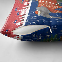 Laos Christmas Pillow Cover with Festive Elephant Design and Holiday Village Pattern - Wonder Print Shop