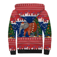 Laos Christmas Sherpa Hoodie with Festive Elephant Design and Holiday Village Pattern - Wonder Print Shop