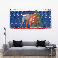 Laos Christmas Tapestry with Festive Elephant Design and Holiday Village Pattern - Wonder Print Shop