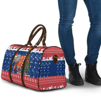 Laos Christmas Travel Bag with Festive Elephant Design and Holiday Village Pattern - Wonder Print Shop