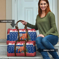 Laos Christmas Travel Bag with Festive Elephant Design and Holiday Village Pattern - Wonder Print Shop