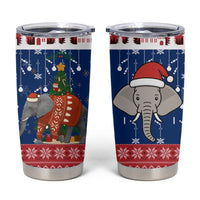 Laos Christmas Tumbler Cup with Festive Elephant Design and Holiday Village Pattern - Wonder Print Shop