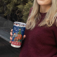 Laos Christmas Tumbler Cup with Festive Elephant Design and Holiday Village Pattern - Wonder Print Shop