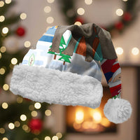 Laos Christmas Santa Hat with Santa Riding Elephant and Festive Flag Pattern - Wonder Print Shop