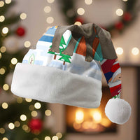 Laos Christmas Santa Hat with Santa Riding Elephant and Festive Flag Pattern - Wonder Print Shop