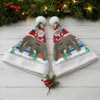 Laos Christmas Santa Hat with Santa Riding Elephant and Festive Flag Pattern - Wonder Print Shop