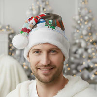 Laos Christmas Santa Hat with Santa Riding Elephant and Festive Flag Pattern - Wonder Print Shop