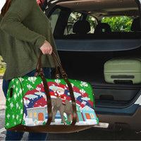 Laos Christmas Travel Bag with Santa Riding Elephant and Festive Flag Pattern - Wonder Print Shop