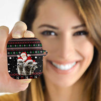 Latvia Christmas AirPods Case with Santa Claus and Wolves in Holiday Pattern Design - Wonder Print Shop