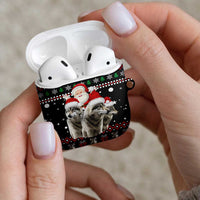 Latvia Christmas AirPods Case with Santa Claus and Wolves in Holiday Pattern Design - Wonder Print Shop