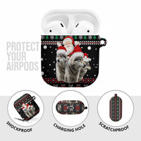 Latvia Christmas AirPods Case with Santa Claus and Wolves in Holiday Pattern Design - Wonder Print Shop