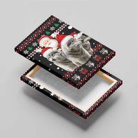 Latvia Christmas Canvas Wall Art with Santa Claus and Wolves in Holiday Pattern Design - Wonder Print Shop