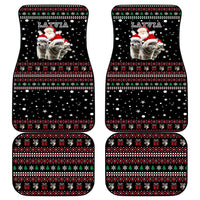 Latvia Christmas Car Mats with Santa Claus and Wolves in Holiday Pattern Design - Wonder Print Shop