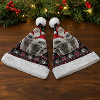 Latvia Christmas Santa Hat with Santa Claus and Wolves in Holiday Pattern Design - Wonder Print Shop