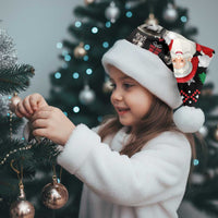 Latvia Christmas Santa Hat with Santa Claus and Wolves in Holiday Pattern Design - Wonder Print Shop