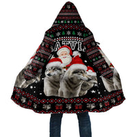 Latvia Christmas Cloak with Santa Claus and Wolves in Holiday Pattern Design - Wonder Print Shop