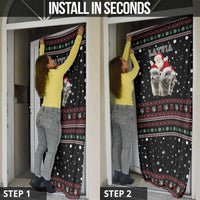 Latvia Christmas Door Cover with Santa Claus and Wolves in Holiday Pattern Design - Wonder Print Shop