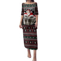 Latvia Christmas Family Matching Puletasi and Hawaiian Shirt with Santa Claus and Wolves in Holiday Pattern Design - Wonder Print Shop