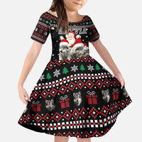Latvia Christmas Family Matching Summer Maxi Dress and Hawaiian Shirt with Santa Claus and Wolves in Holiday Pattern Design - Wonder Print Shop