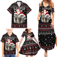 Latvia Christmas Family Matching Summer Maxi Dress and Hawaiian Shirt with Santa Claus and Wolves in Holiday Pattern Design - Wonder Print Shop