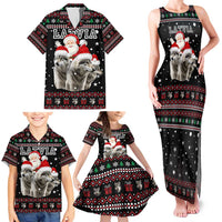 Latvia Christmas Family Matching Tank Maxi Dress and Hawaiian Shirt with Santa Claus and Wolves in Holiday Pattern Design - Wonder Print Shop