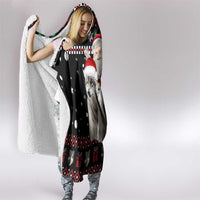 Latvia Christmas Hooded Blanket with Santa Claus and Wolves in Holiday Pattern Design - Wonder Print Shop