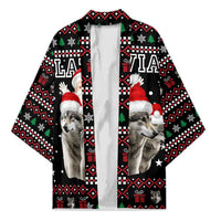 Latvia Christmas Kimono with Santa Claus and Wolves in Holiday Pattern Design - Wonder Print Shop