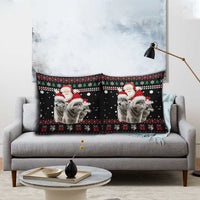 Latvia Christmas Pillow Cover with Santa Claus and Wolves in Holiday Pattern Design - Wonder Print Shop