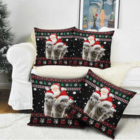Latvia Christmas Pillow Cover with Santa Claus and Wolves in Holiday Pattern Design - Wonder Print Shop