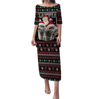 Latvia Christmas Puletasi with Santa Claus and Wolves in Holiday Pattern Design - Wonder Print Shop