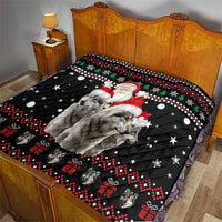 Latvia Christmas Quilt with Santa Claus and Wolves in Holiday Pattern Design - Wonder Print Shop
