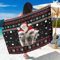 Latvia Christmas Sarong with Santa Claus and Wolves in Holiday Pattern Design - Wonder Print Shop