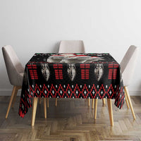 Latvia Christmas Tablecloth with Santa Claus and Wolves in Holiday Pattern Design - Wonder Print Shop