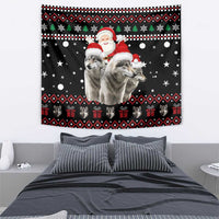 Latvia Christmas Tapestry with Santa Claus and Wolves in Holiday Pattern Design - Wonder Print Shop