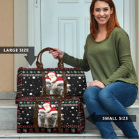 Latvia Christmas Travel Bag with Santa Claus and Wolves in Holiday Pattern Design - Wonder Print Shop