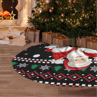 Latvia Christmas Tree Skirt with Santa Claus and Wolves in Holiday Pattern Design - Wonder Print Shop