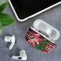 Latvia Christmas AirPods Case with Red Lion, Holiday Tree, and Nordic Pattern Design - Wonder Print Shop