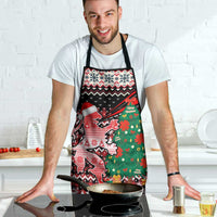 Latvia Christmas Apron with Red Lion, Holiday Tree, and Nordic Pattern Design - Wonder Print Shop