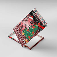 Latvia Christmas Canvas Wall Art with Red Lion, Holiday Tree, and Nordic Pattern Design - Wonder Print Shop