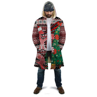 Latvia Christmas Cloak with Red Lion, Holiday Tree, and Nordic Pattern Design - Wonder Print Shop
